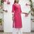 Pink  pure cotton printed kurti for women