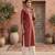 Maroon  pure cotton printed kurti for women