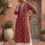 Maroon  pure cotton printed kurti for women