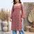 Maroon  pure cotton printed kurti for women