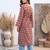 Maroon  pure cotton printed kurti for women