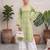 Green  pure cotton printed kurti for women