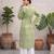 Green  pure cotton printed kurti for women