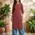 Maroon  pure cotton printed kurti for women