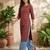 Maroon  pure cotton printed kurti for women