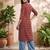 Maroon  pure cotton printed kurti for women