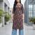 Burgundy  pure cotton printed kurti for women
