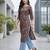 Burgundy  pure cotton printed kurti for women
