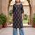 Black  pure cotton printed kurti for women