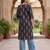 Black  pure cotton printed kurti for women