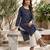 Blue  pure cotton printed kurti for women