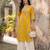 Yellow  pure cotton printed kurti for women