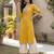 Yellow  pure cotton printed kurti for women