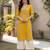 Yellow  pure cotton printed kurti for women