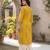 Yellow  pure cotton printed kurti for women
