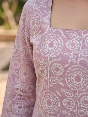 Purple  pure cotton printed kurti for women 3