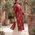 Red  pure cotton printed kurti for women