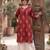 Red  pure cotton printed kurti for women