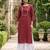Red  pure cotton printed kurti for women