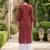 Red  pure cotton printed kurti for women