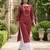 Red  pure cotton printed kurti for women