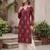 Maroon  pure cotton printed kurti for women