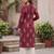 Maroon  pure cotton printed kurti for women