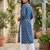 Blue  pure cotton printed kurti for women