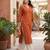Rust  pure cotton printed kurti for women
