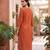 Rust  pure cotton printed kurti for women