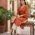 Rust  pure cotton printed kurti for women