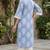 Blue  pure cotton printed kurti for women