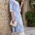 Blue  pure cotton printed kurti for women