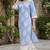 Blue  pure cotton printed kurti for women