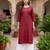 Maroon  pure cotton printed kurti for women