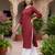 Maroon  pure cotton printed kurti for women