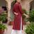 Maroon  pure cotton printed kurti for women