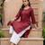 Maroon  pure cotton printed kurti for women