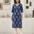 Blue  pure cotton printed kurti for women