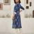 Blue  pure cotton printed kurti for women