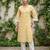 Yellow  pure cotton printed kurti for women