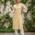 Yellow  pure cotton printed kurti for women