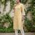 Yellow  pure cotton printed kurti for women