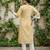 Yellow  pure cotton printed kurti for women