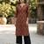 Brown  pure cotton printed kurti for women