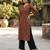 Brown  pure cotton printed kurti for women