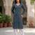 Blue  pure cotton printed kurti for women