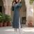 Blue  pure cotton printed kurti for women