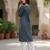 Blue  pure cotton printed kurti for women