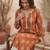 Rust  pure cotton printed kurti for women